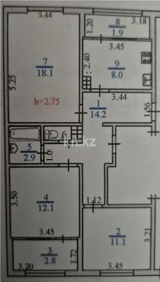 Продажа 3-комнатной квартиры, 72.1 м² в Алматы