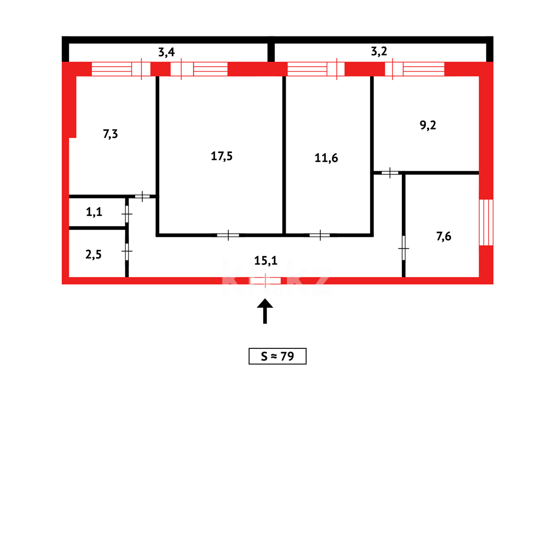 Продажа 4-комнатной квартиры, 77 м² в Караганде - фото 11