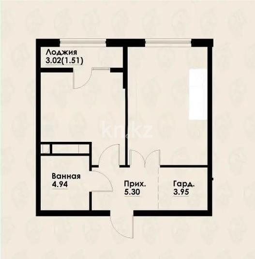 Продажа 2-комнатной квартиры, 45.62 м² в Алматы