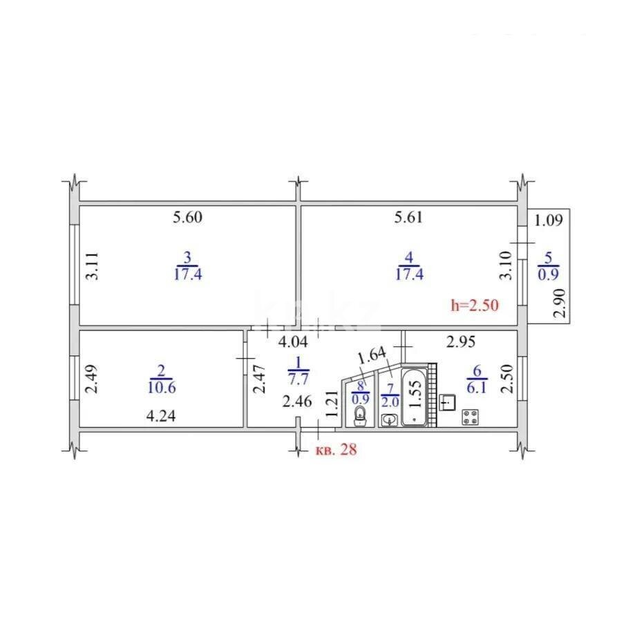 Продажа 3-комнатной квартиры, 63 м² в Алматы - фото 8