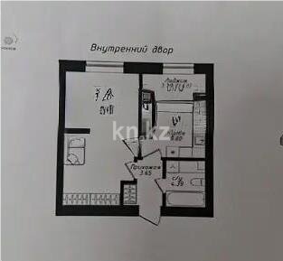 Продажа 1-комнатной квартиры, 41.7 м² в Астане