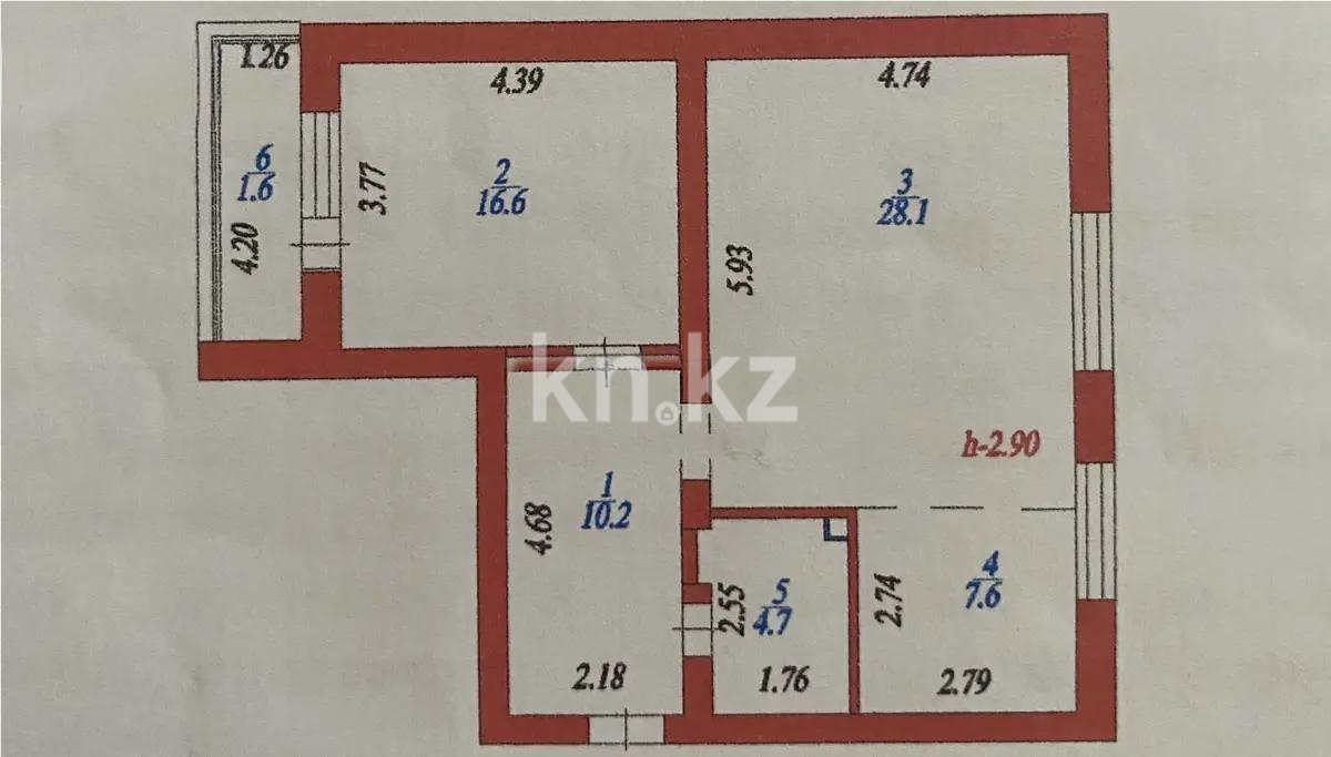 Продажа 2-комнатной квартиры, 68.8 м², ул. Толе би, дом  44 в Астане - фото 5