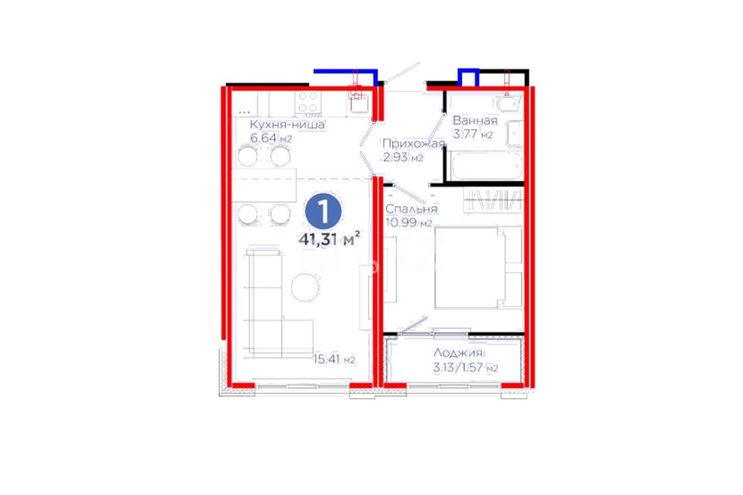 ЖК Yrysty, 1-комнатная, цена 32 510 970 ₸, 787 000 ₸&nbsp;/&nbsp;м²