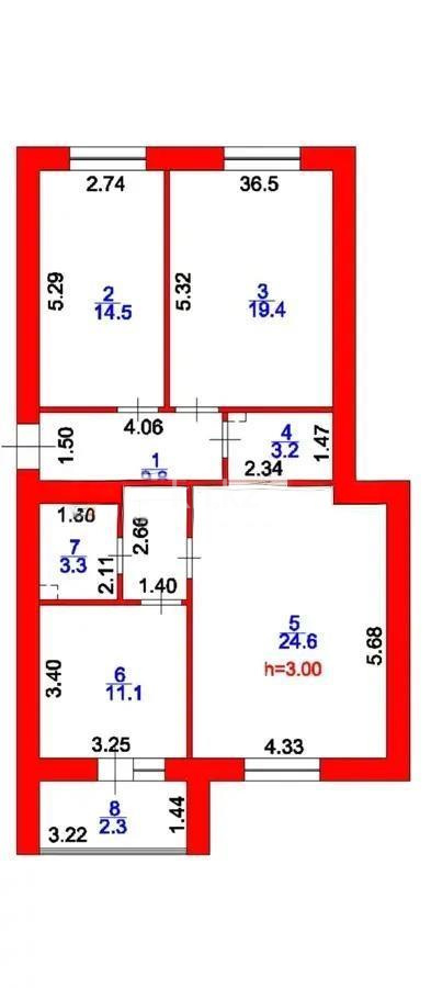Продажа 3-комнатной квартиры, 88.2 м², ул. А-52, дом  2 в Астане