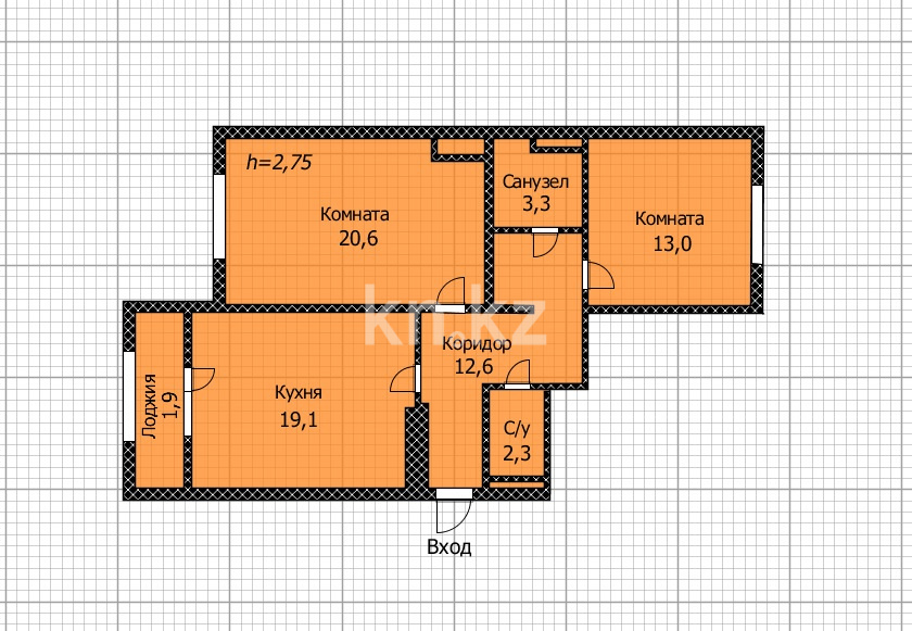 Продажа 2-комнатной квартиры, 73 м² в Астане