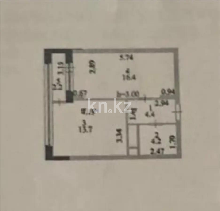 Продажа 1-комнатной квартиры, 41 м², ул. Бухар жырау, дом  32 в Астане - фото 4