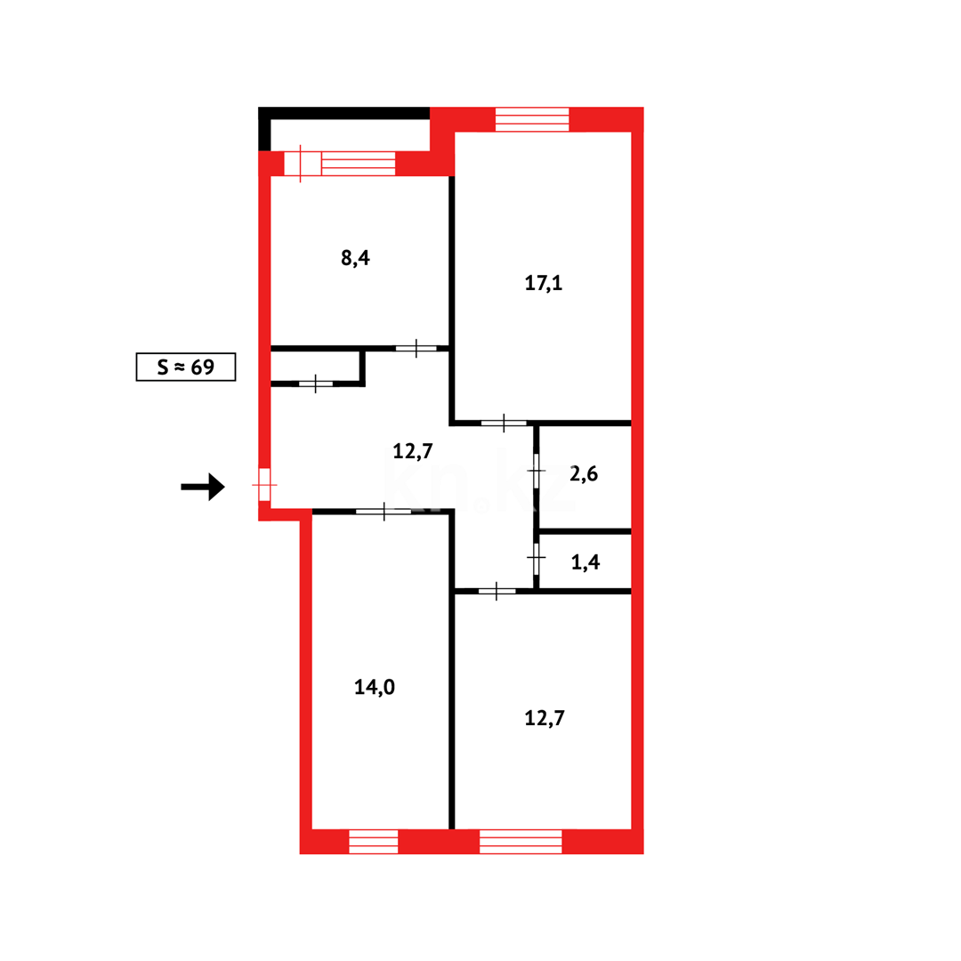 Продажа 3-комнатной квартиры, 70 м² в Темиртау - фото 18