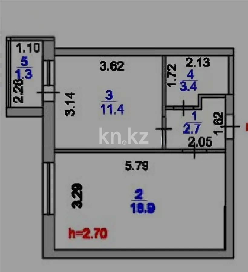Продажа 1-комнатной квартиры, 38 м² в Астане