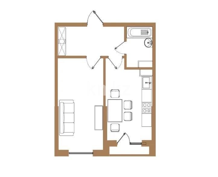 Продажа 1-комнатной квартиры, 41 м² в Алматы
