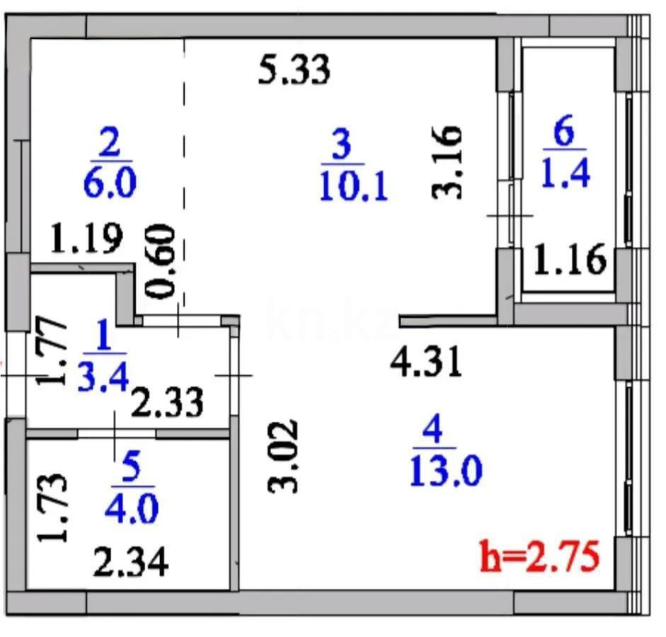 Продажа 1-комнатной квартиры, 38 м², пр. Туран, дом  57/5 в Астане