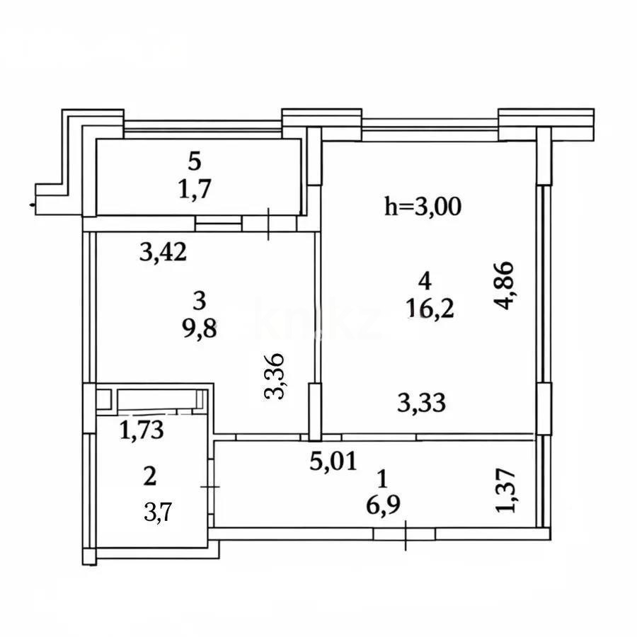 Продажа 1-комнатной квартиры, 38.3 м² в Астане