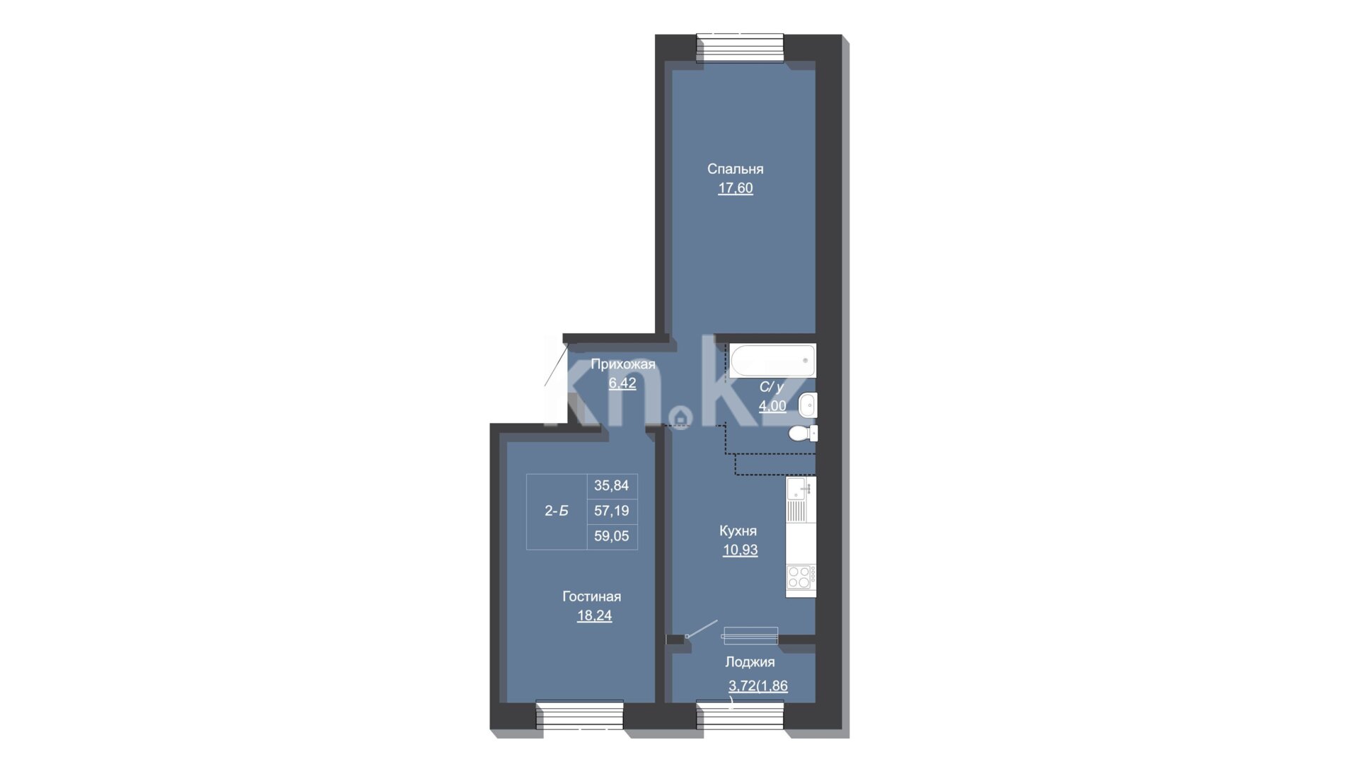 ЖК Maxima City, 2-комнатная, цена 37 142 450 ₸, 629 000 ₸&nbsp;/&nbsp;м²