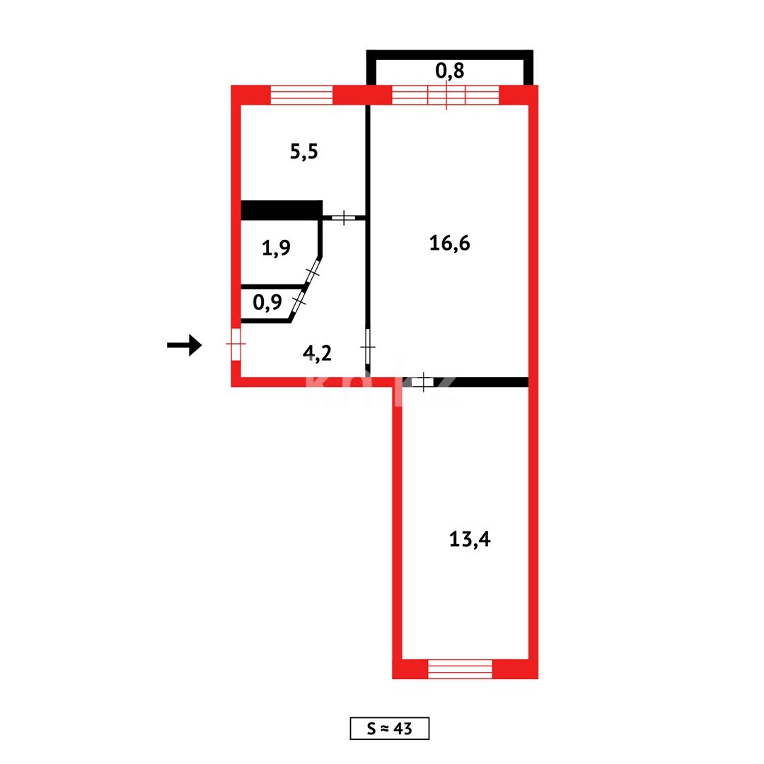 Продажа 2-комнатной квартиры, 44 м² в Темиртау - фото 13