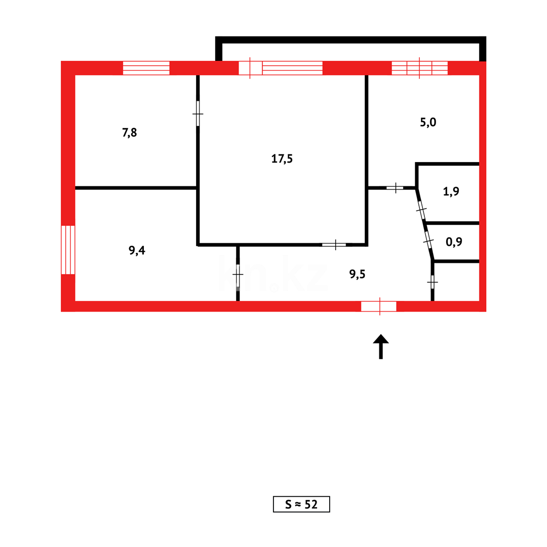Продажа 3-комнатной квартиры, 55 м², пр. Металлургов в Темиртау - фото 10