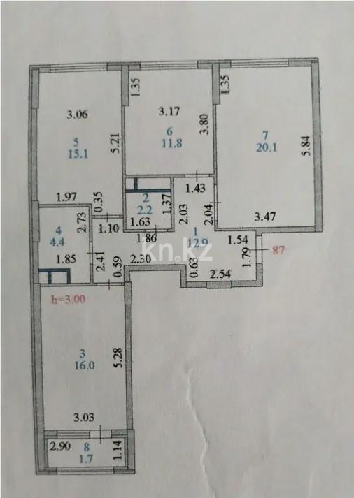 Продажа 3-комнатной квартиры, 88 м², ул. Асфендиярова, дом  8 в Астане - фото 6
