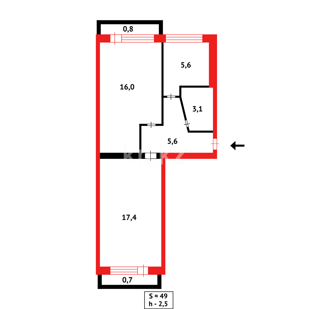Продажа 3-комнатной квартиры, 48 м² в Караганде - фото 16