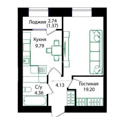 Продажа 1-комнатной квартиры, 38.85 м², ул. Е-15, дом  16 в Астане