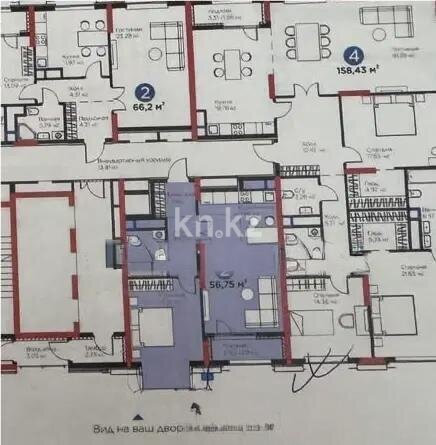 Продажа 2-комнатной квартиры, 56.75 м² в Астане