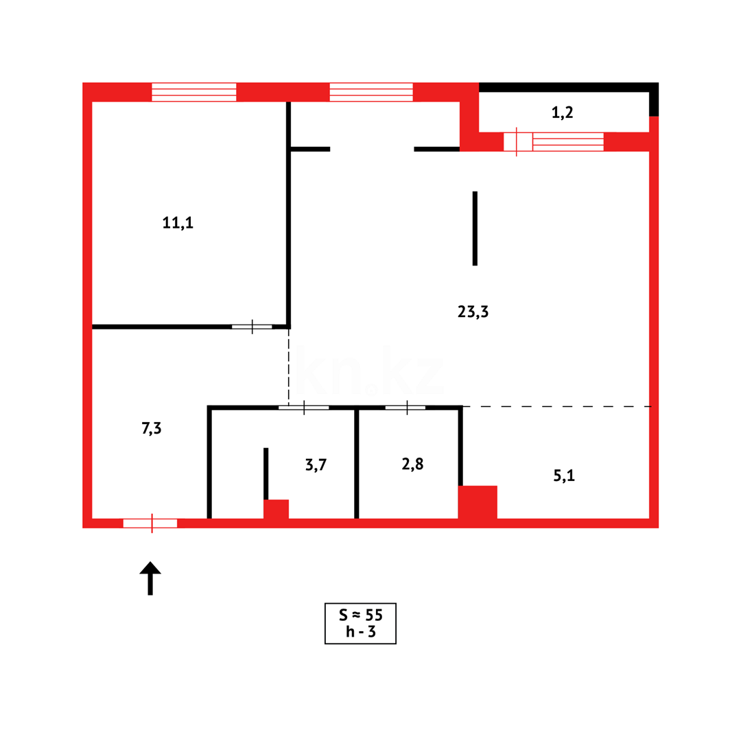 Продажа 2-комнатной квартиры, 56 м² в Караганде - фото 35