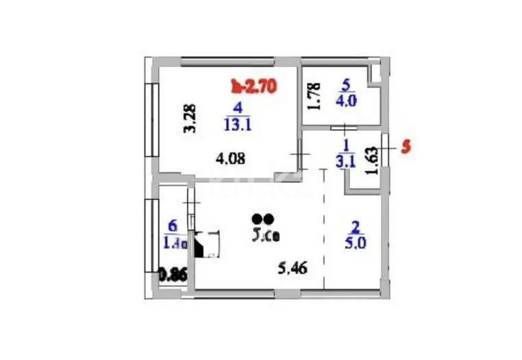 Продажа 2-комнатной квартиры, 38.7 м² в Астане