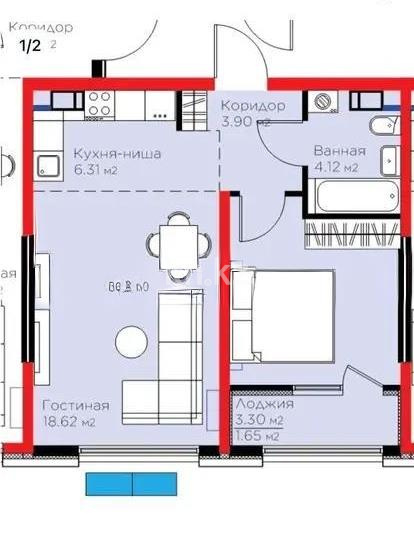 Продажа 2-комнатной квартиры, 46.35 м² в Алматы
