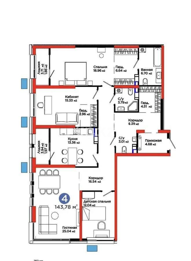 Продажа 4-комнатной квартиры, 143.2 м² в Алматы - фото 4