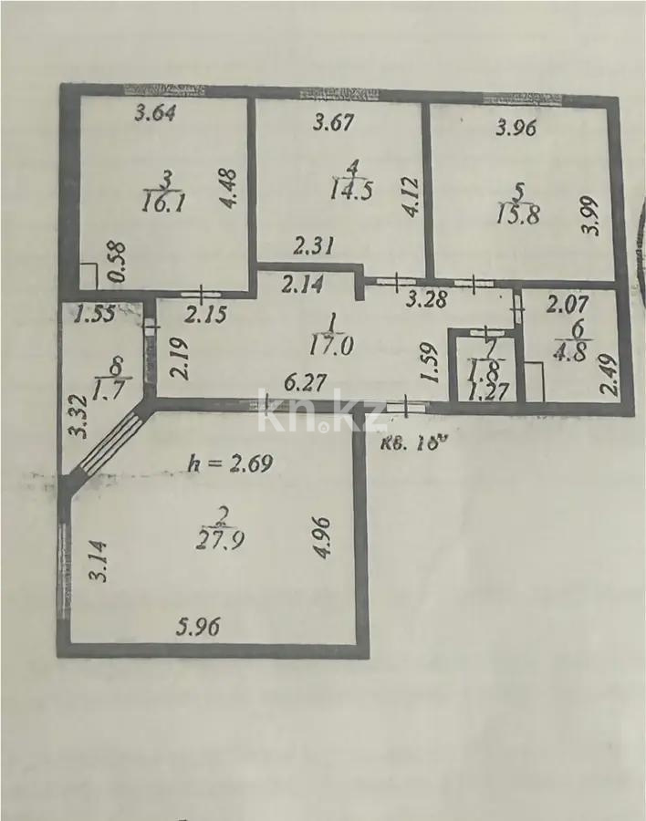 Продажа 3-комнатной квартиры, 99.6 м², ул. Сейфуллина в Астане - фото 14