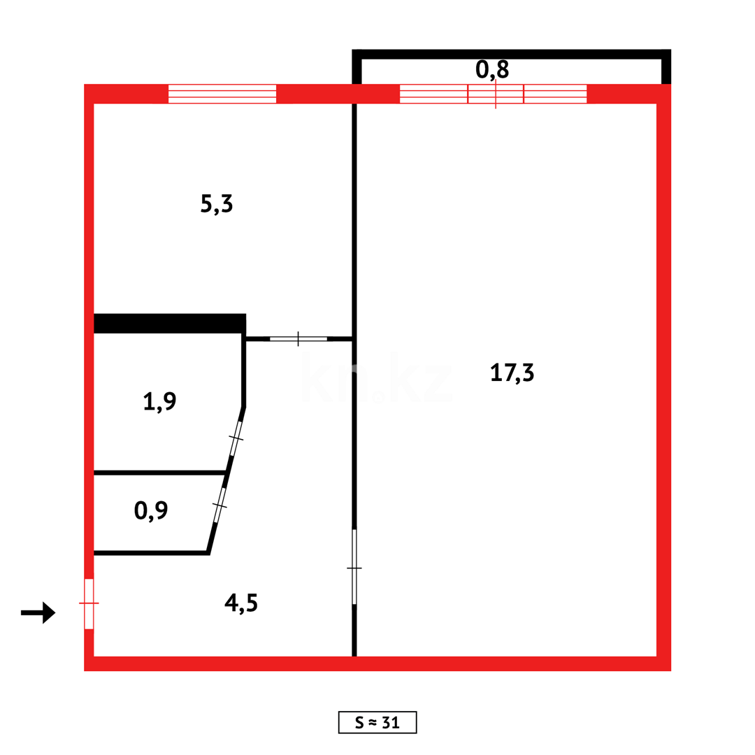 Продажа 1-комнатной квартиры, 31 м² в Темиртау - фото 10