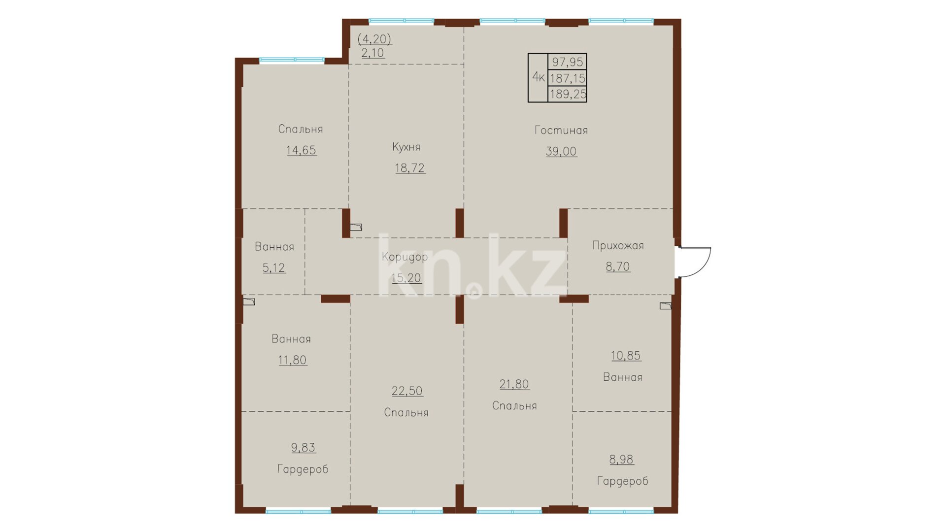 ЖК Beles City, 4-комнатная, цена 113 550 000 ₸, 600 000 ₸&nbsp;/&nbsp;м²