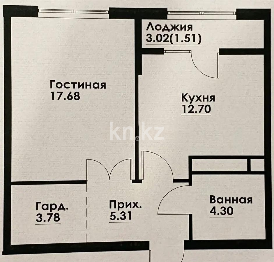 Продажа 1-комнатной квартиры, 46.79 м² в Алматы