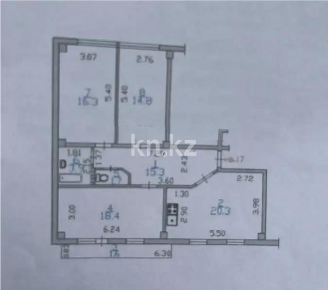 Продажа 3-комнатной квартиры, 92.3 м² в Алматы