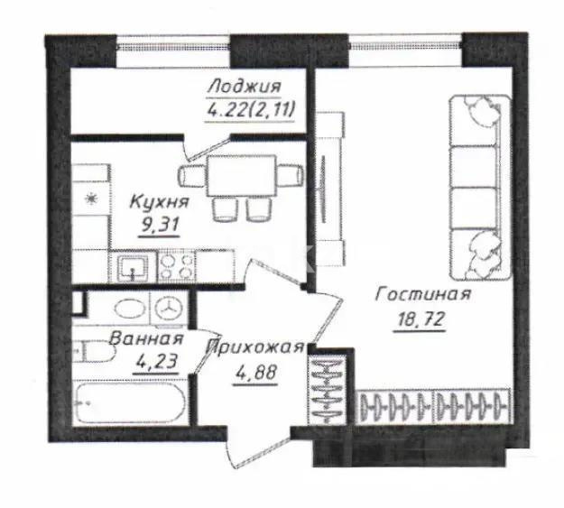 Продажа 1-комнатной квартиры, 40 м² в Астане