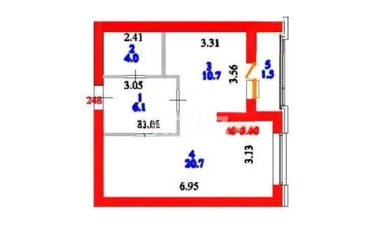 Продажа 1-комнатной квартиры, 43 м² в Астане