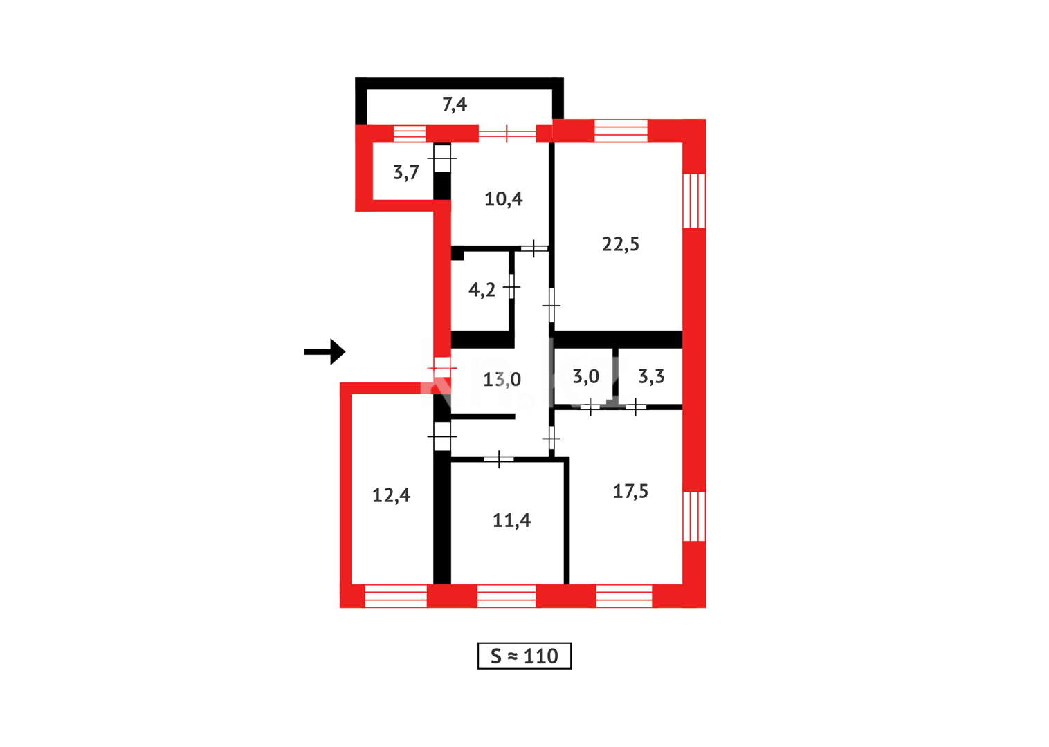 Продажа 4-комнатной квартиры, 110 м², ул. Анет баба в Астане - фото 21