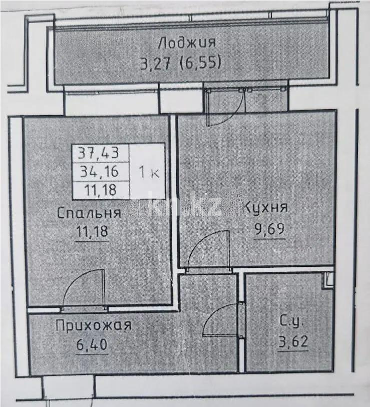 Продажа 1-комнатной квартиры, 38 м², ул. А-52, дом  8 в Астане - фото 2