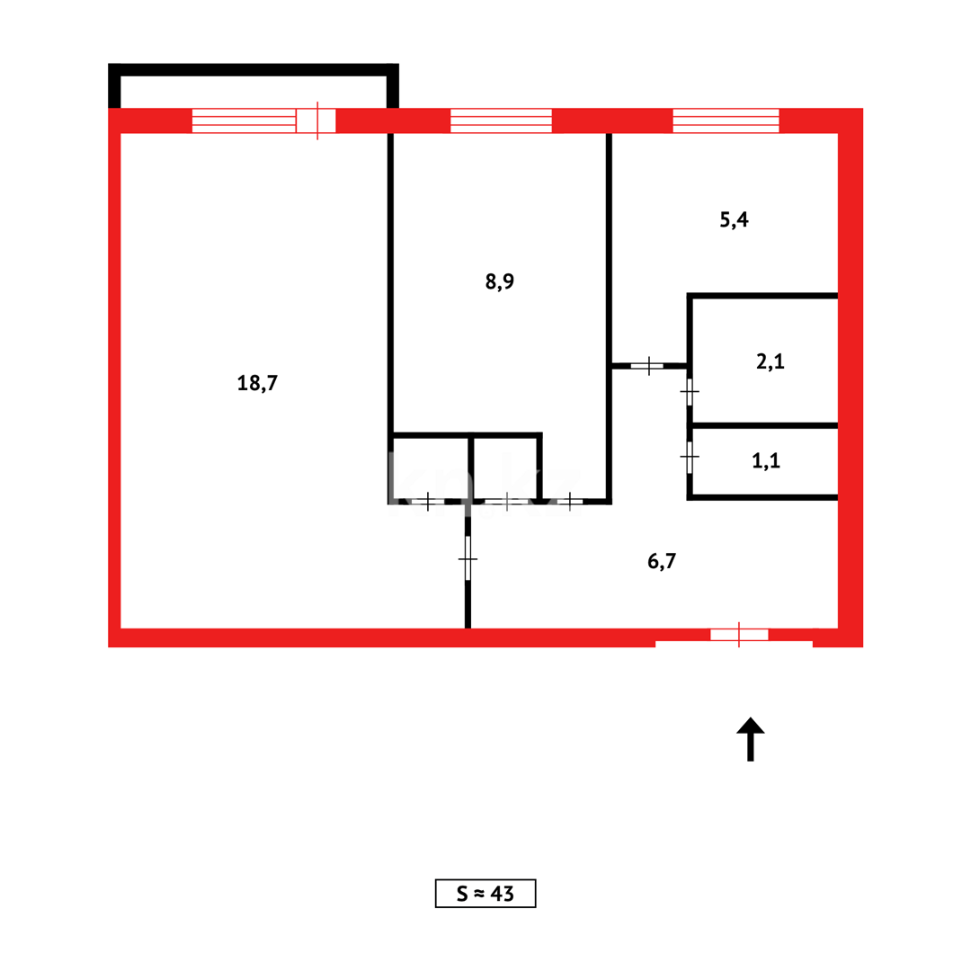 Продажа 2-комнатной квартиры, 44 м² в Темиртау - фото 9
