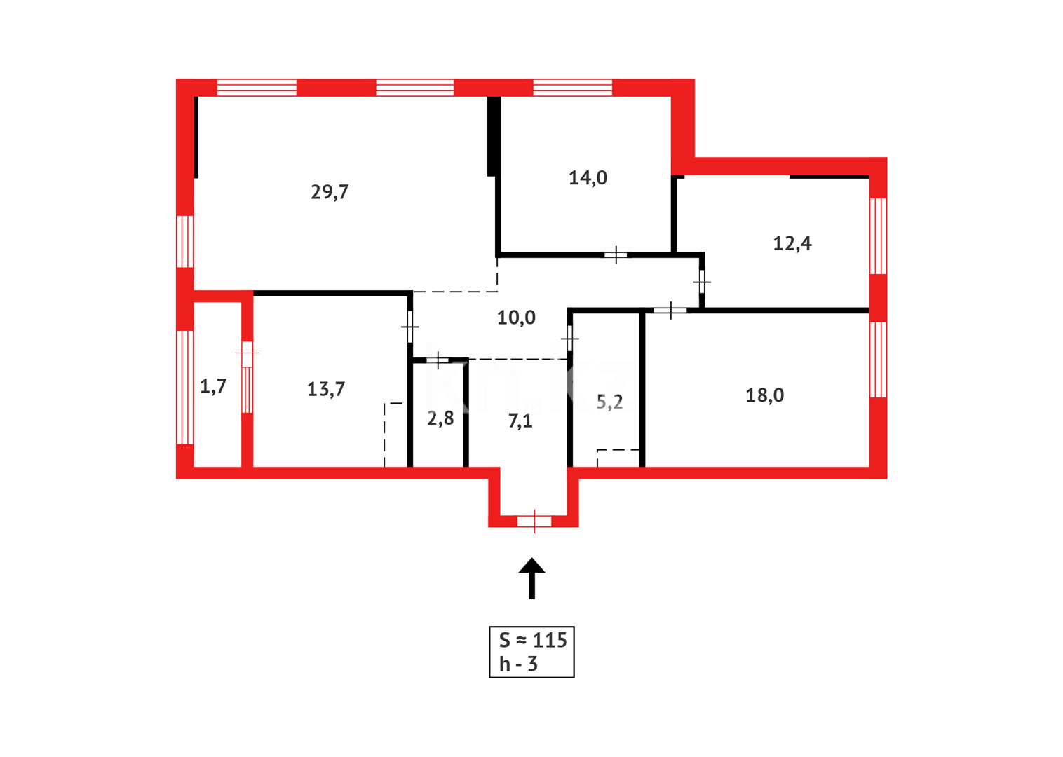 Продажа 4-комнатной квартиры, 114.6 м² в Астане - фото 16