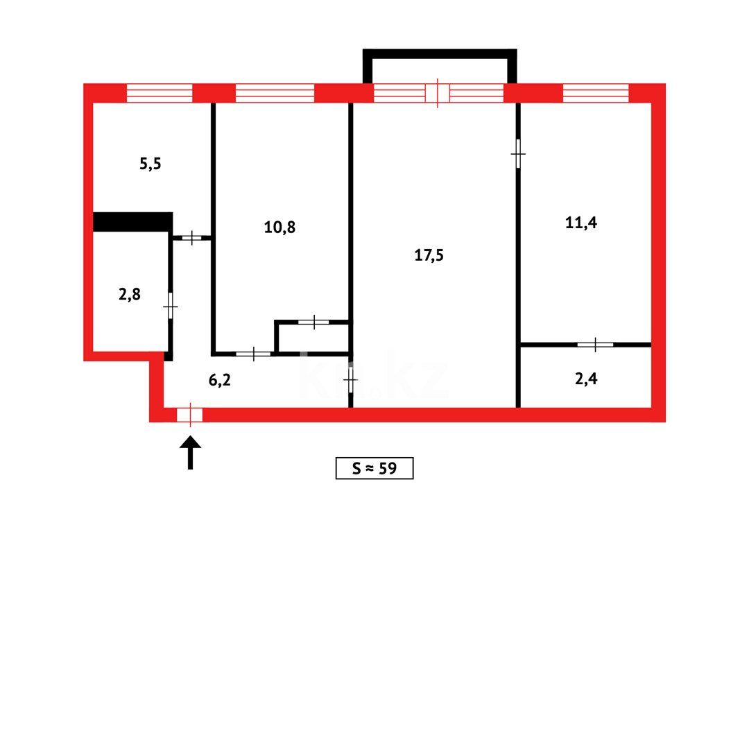 Продажа 3-комнатной квартиры, 63 м² в Караганде - фото 17