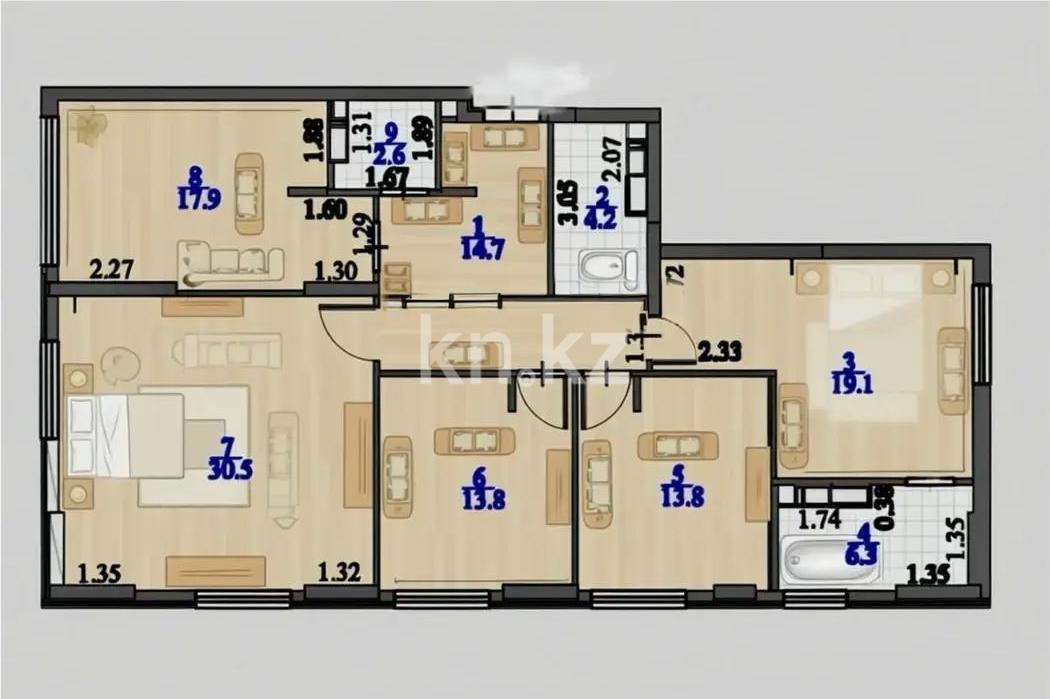 Продажа 4-комнатной квартиры, 123 м² в Астане - фото 9
