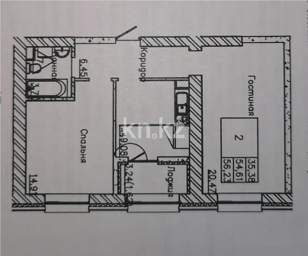 Продажа 2-комнатной квартиры, 56 м² в Астане