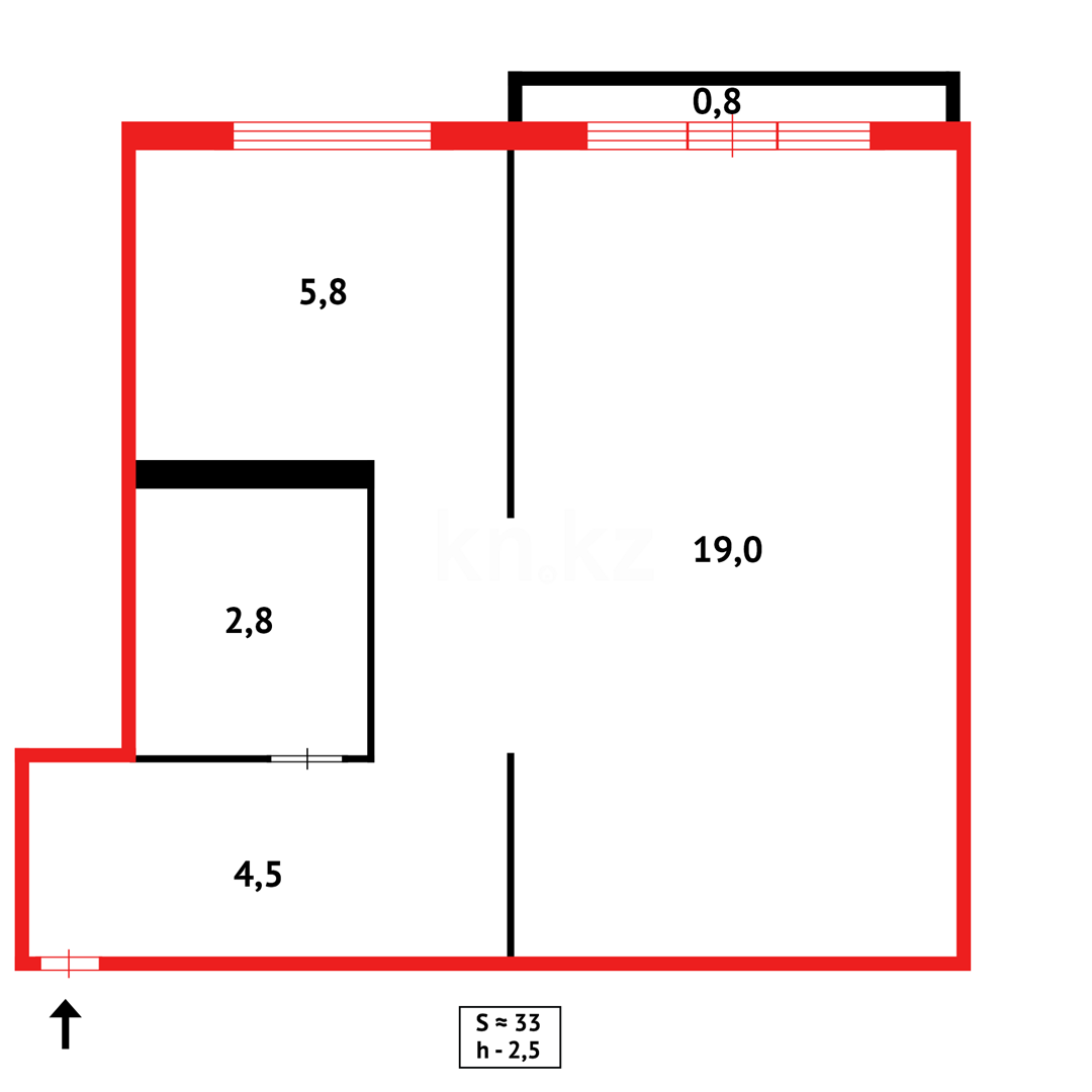 Продажа 1-комнатной квартиры, 33 м², ул. Абая в Темиртау - фото 10