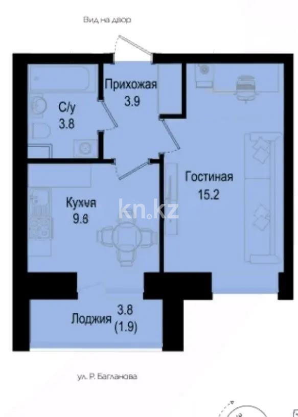 Продажа 1-комнатной квартиры, 34.1 м² в Астане