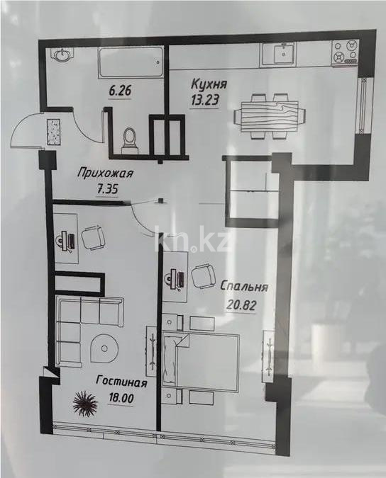 Продажа 3-комнатной квартиры, 69.9 м², ул. Илтипат, дом  45/1 в Алматы