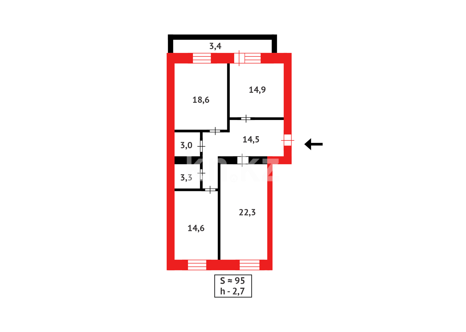 Продажа 3-комнатной квартиры, 94.6 м² в Астане - фото 17