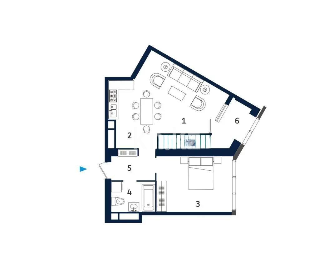 Продажа 2-комнатной квартиры, 57 м² в Алматы