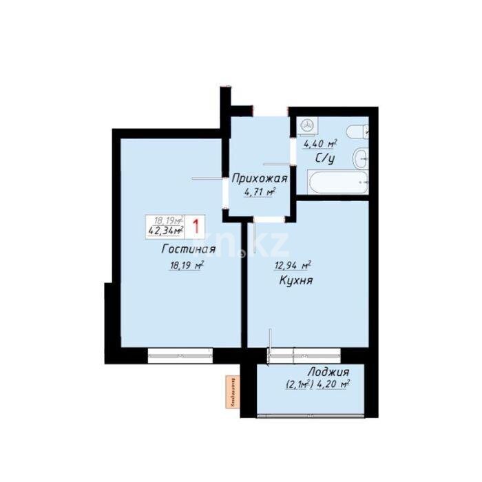 Продажа 1-комнатной квартиры, 42 м² в Астане - фото 2
