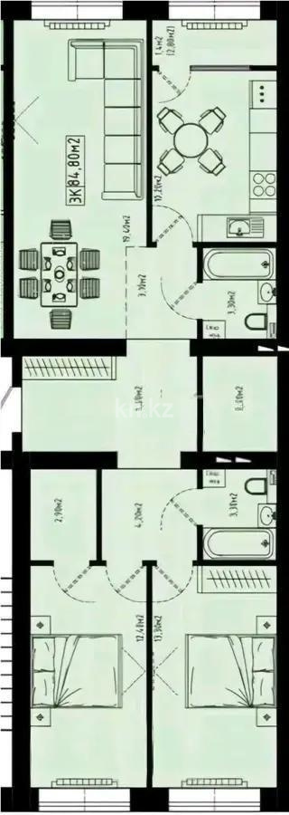 Продажа 3-комнатной квартиры, 85 м² в Астане - фото 4