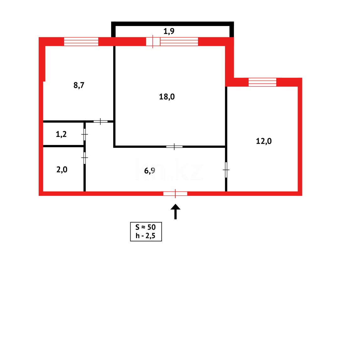 Продажа 2-комнатной квартиры, 54 м², ул. 9-й мкр. в Темиртау - фото 11