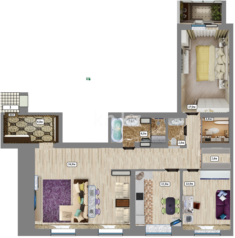 Продажа 4-комнатной квартиры, 109 м² в Караганде - фото 4