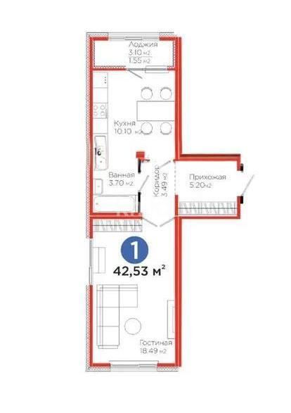 Продажа 1-комнатной квартиры, 42.5 м² в Астане - фото 5